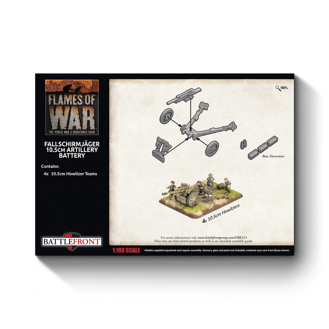 Flames of War: FJ 10.5cm Artillery Battery (x4 guns Plastic) (GBX213)