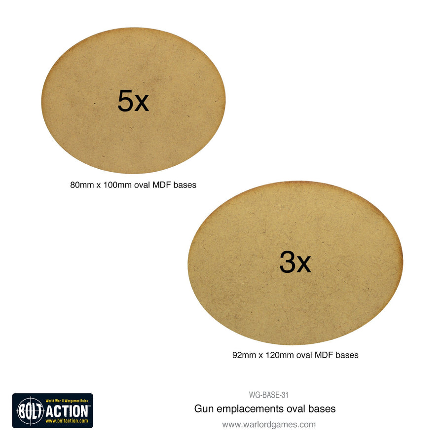 Gun Emplacements oval bases (Warlord Games)