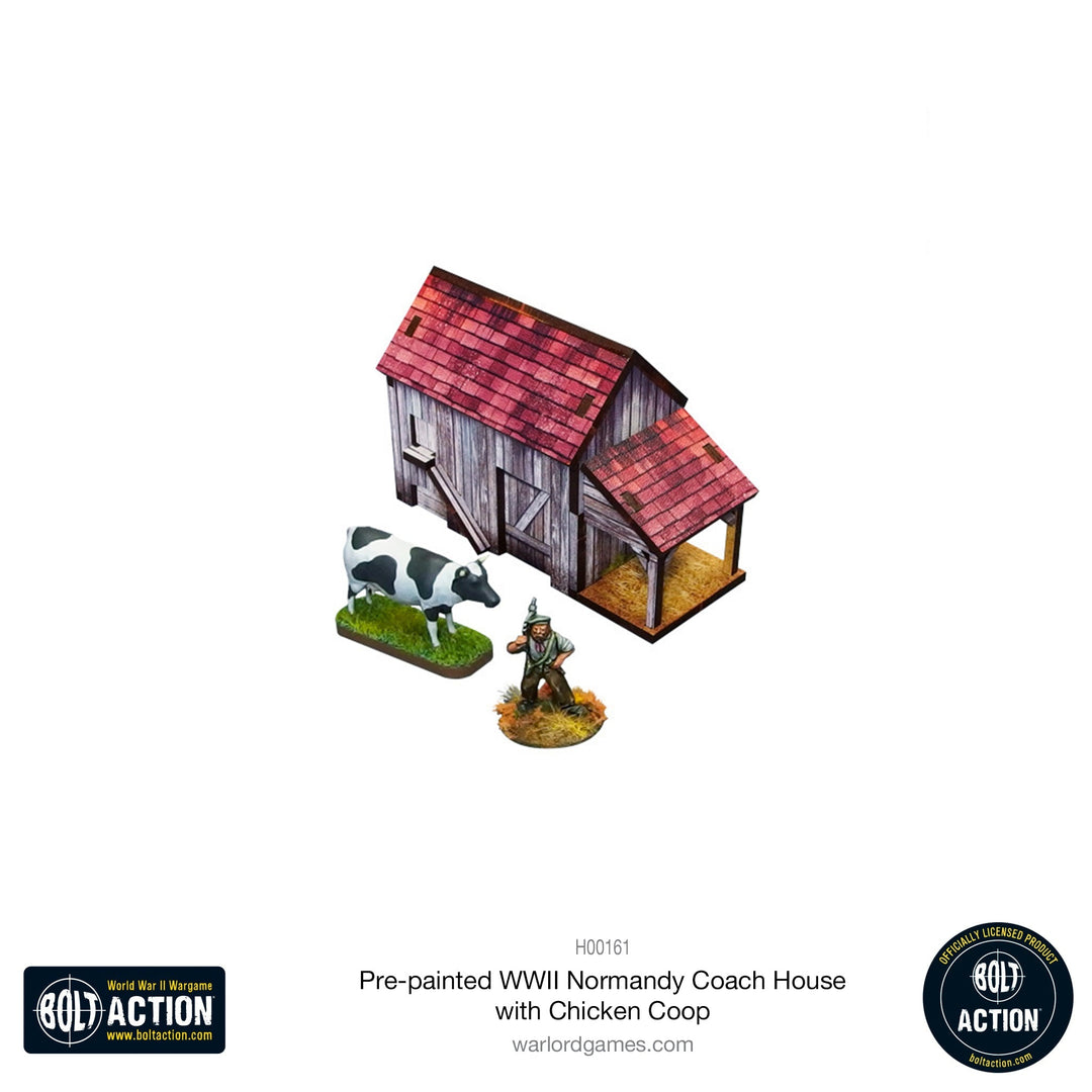 Bolt Action: Pre-painted WWII Normandy Coach House with Chicken Coop