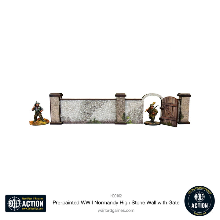 Bolt Action: Pre-painted WWII Normandy High Stone Wall with Gate