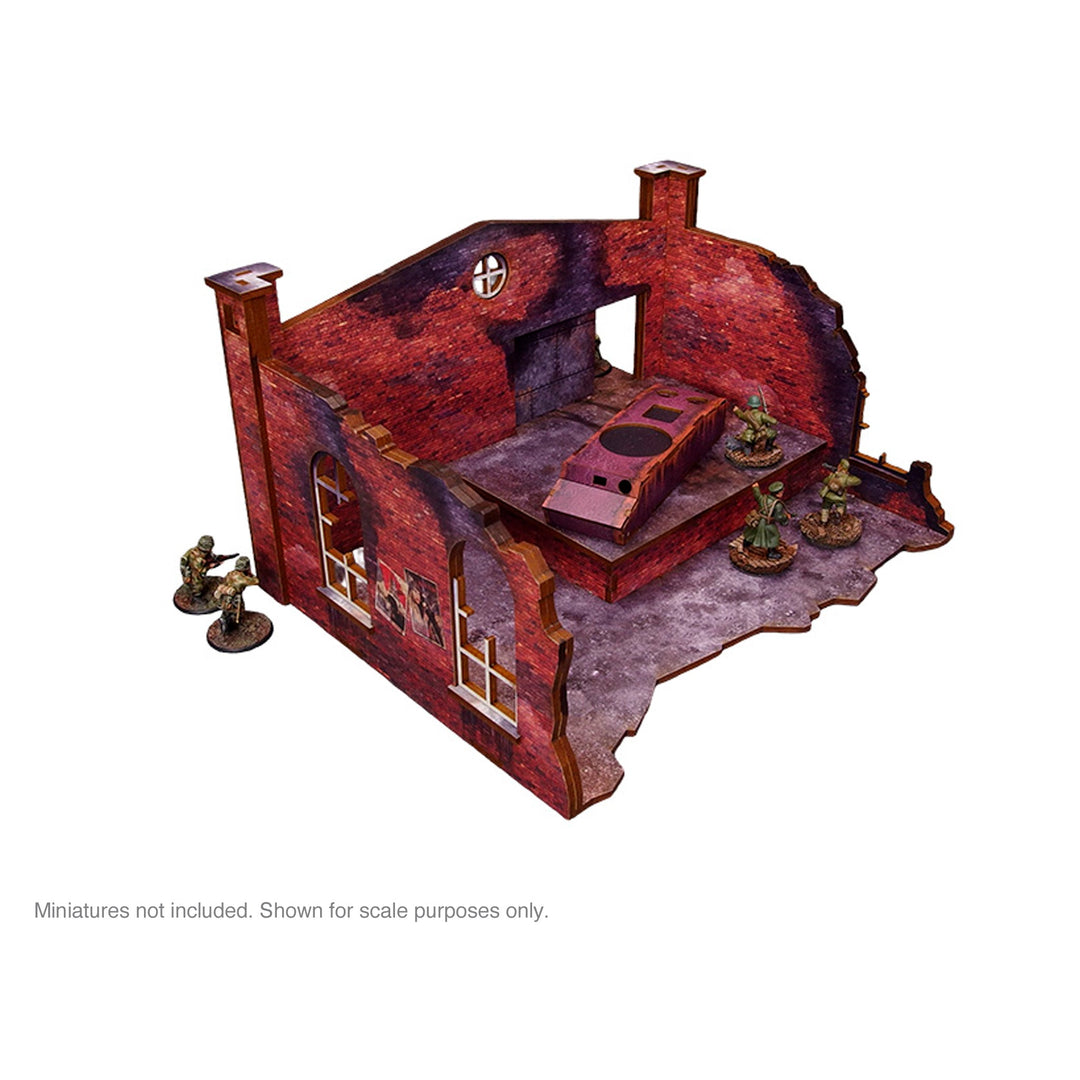 Pre-Painted WW2 Ostfront Stalingrad Factory Back (with ramp)