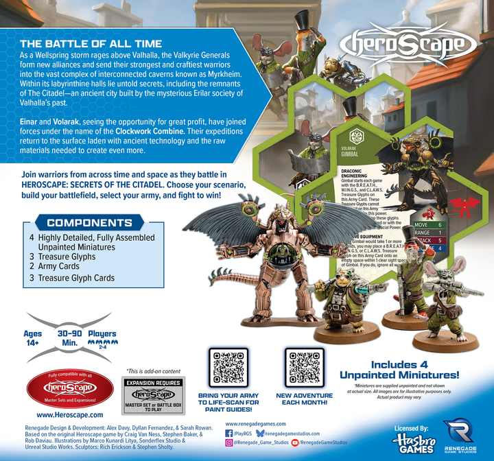 Heroscape: Secrets of the Citadel - Clockwork Combine Research Expedition Army Expansion