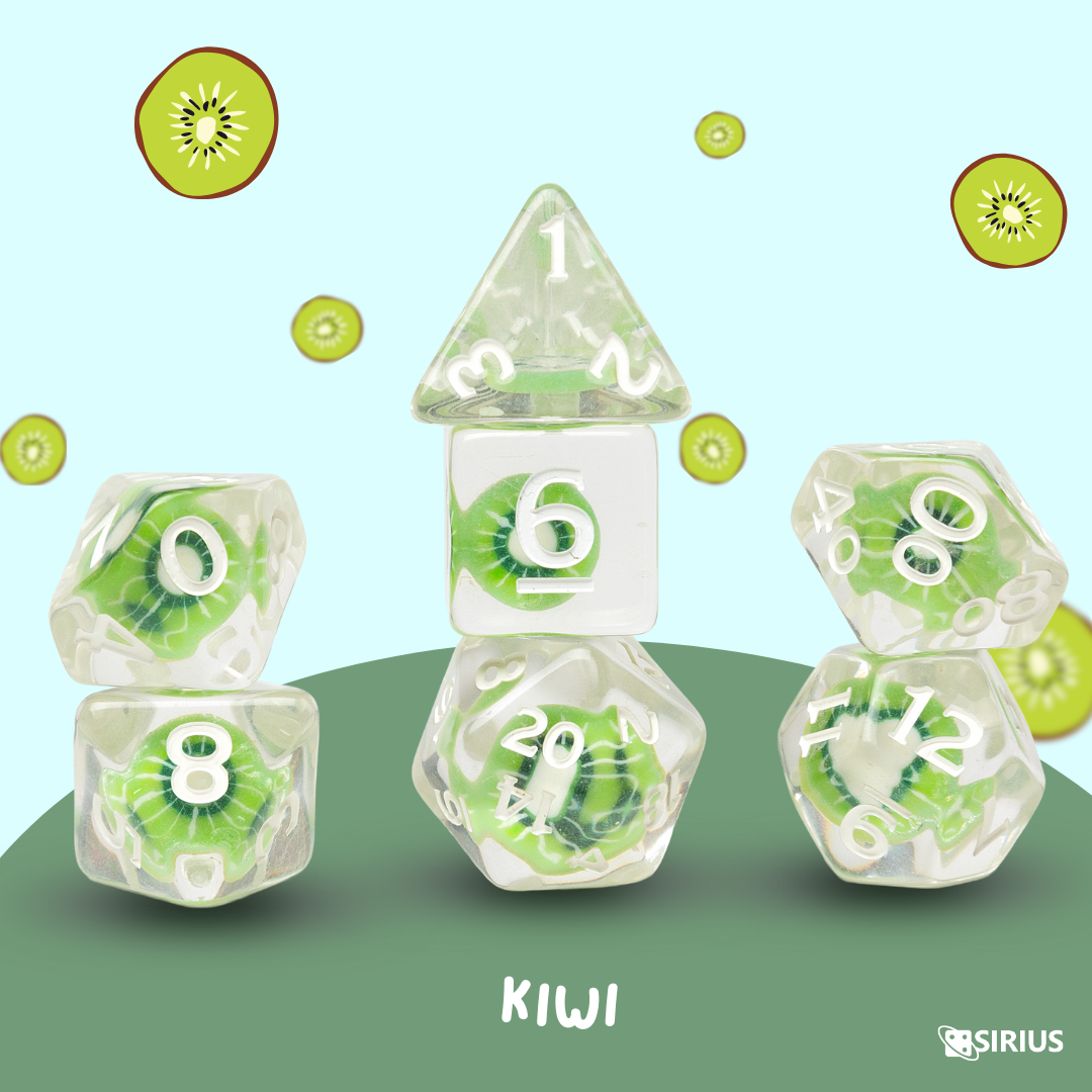 Fruit Slice Dice Set - Kiwi (Sirius Dice)