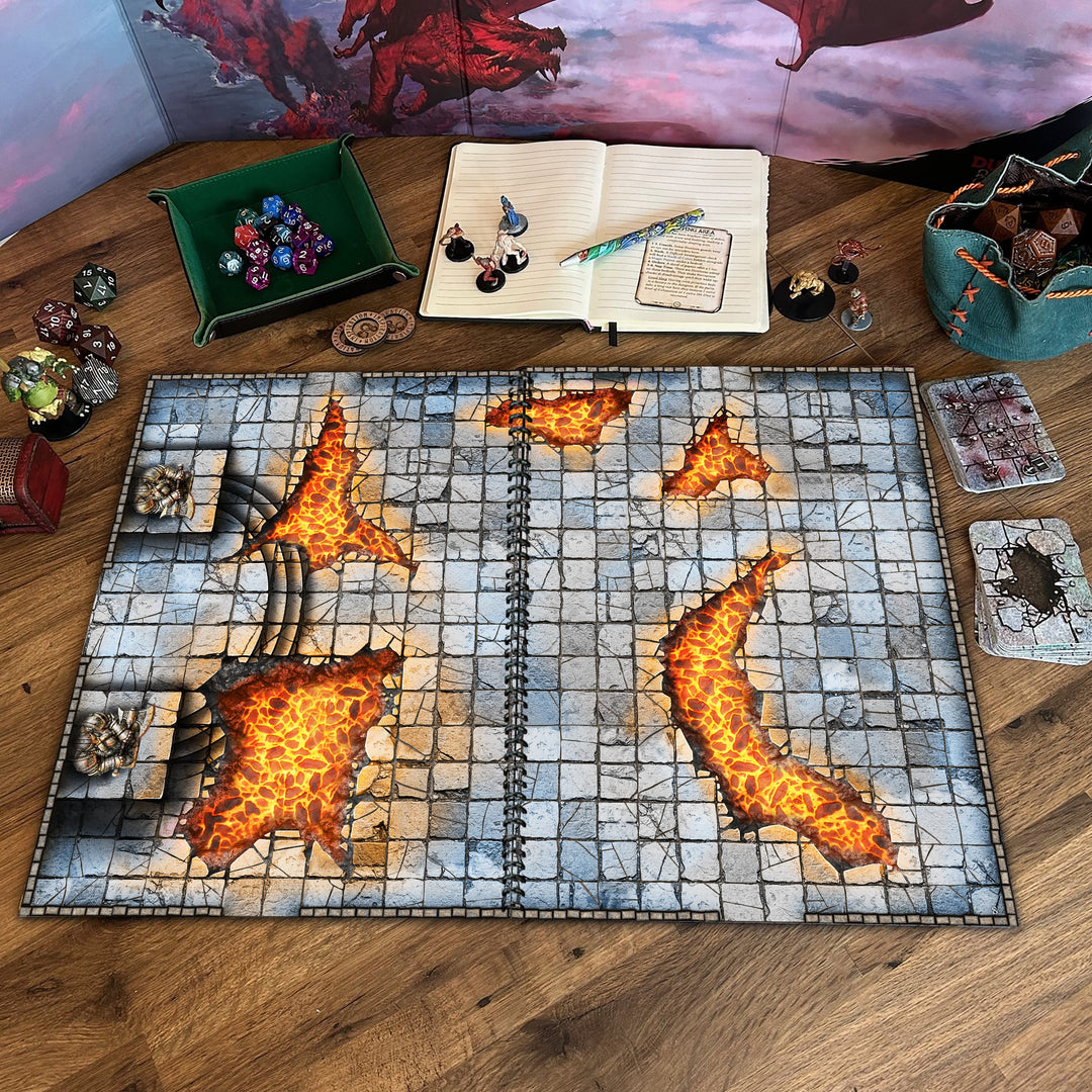 Giant Book of Battle Mats: Dragon Lairs & Dungeons (17x12")