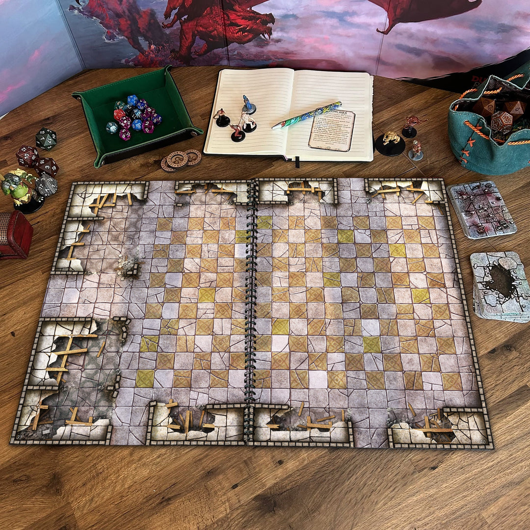 Giant Book of Battle Mats: Dragon Lairs & Dungeons (17x12")