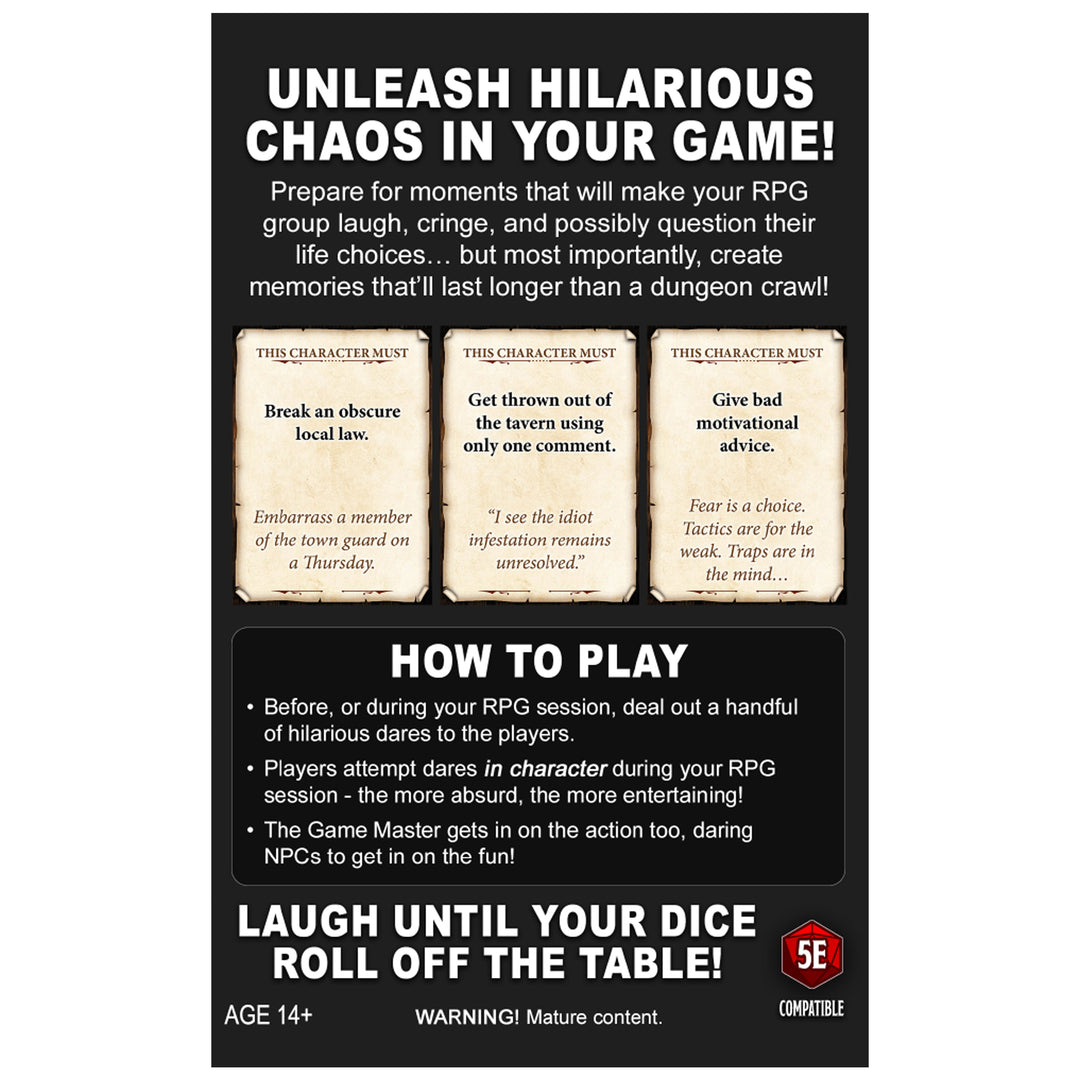 Dumb Dares & Silly Side Quests – The In Character Game for your RPG Party