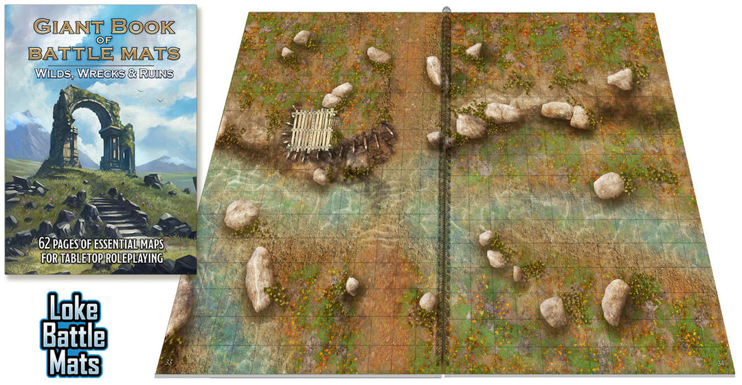 Giant Book of Battle Mats Wilds, Wrecks & Ruins (17"x12") (Loke Battle Mats)