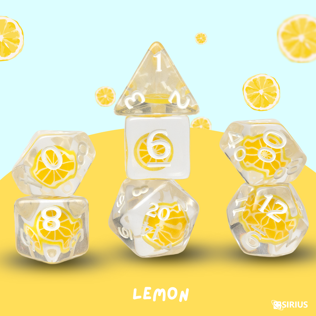 Fruit Slice Dice Set - Lemon (Sirius Dice)