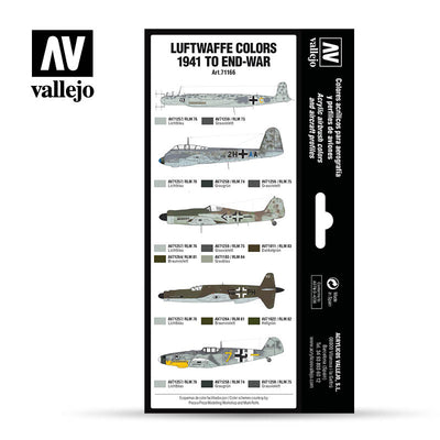 Vallejo Paint Set: Model Air Luftwaffe Colors 1941 to end-war (71.166)