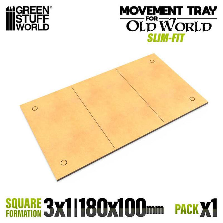 MDF Movement Trays - Slimfit 180x100mm (3x1) (Green Stuff World)