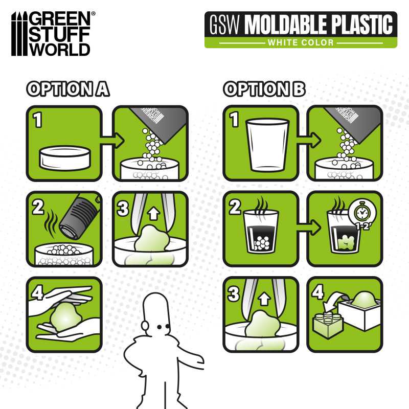 Moldable thermoplastic beads - White 100g (Green Stuff World)