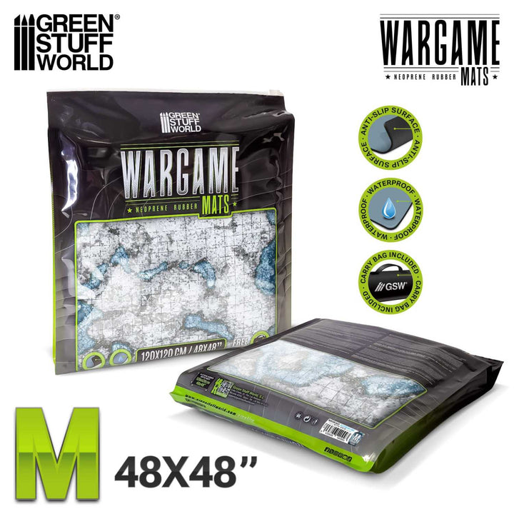 Neoprene Dungeon Mat 4x4' Blizzard Hollows with 1-inch grid (120x120cm) (Green Stuff World)