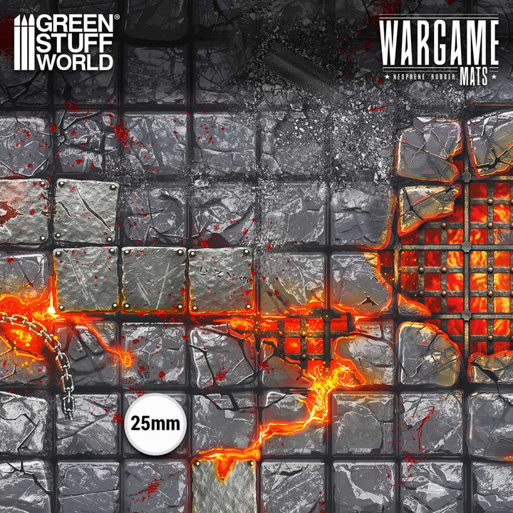Neoprene Dungeon Mat 4x4' Lavaforge Dungeon Tiles (120x120cm) (Green Stuff World)