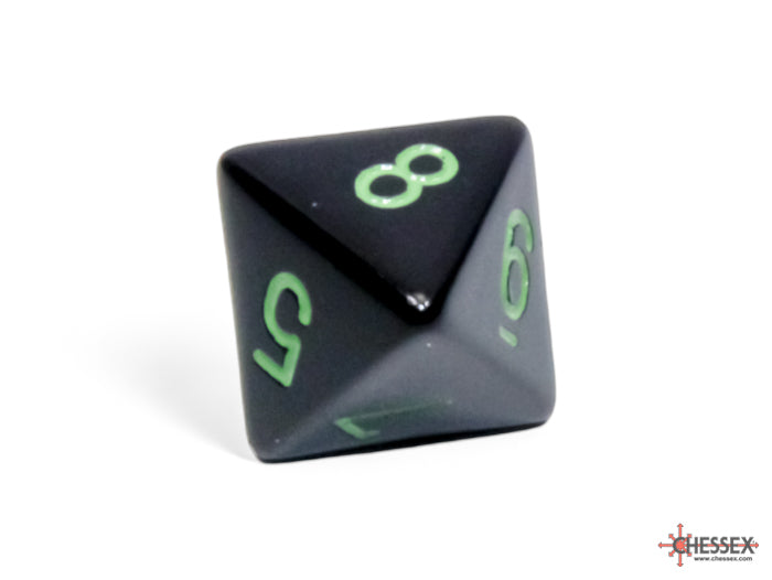 Opaque Black/green Polyhedral 7-Dice Set (Chessex) (25458)