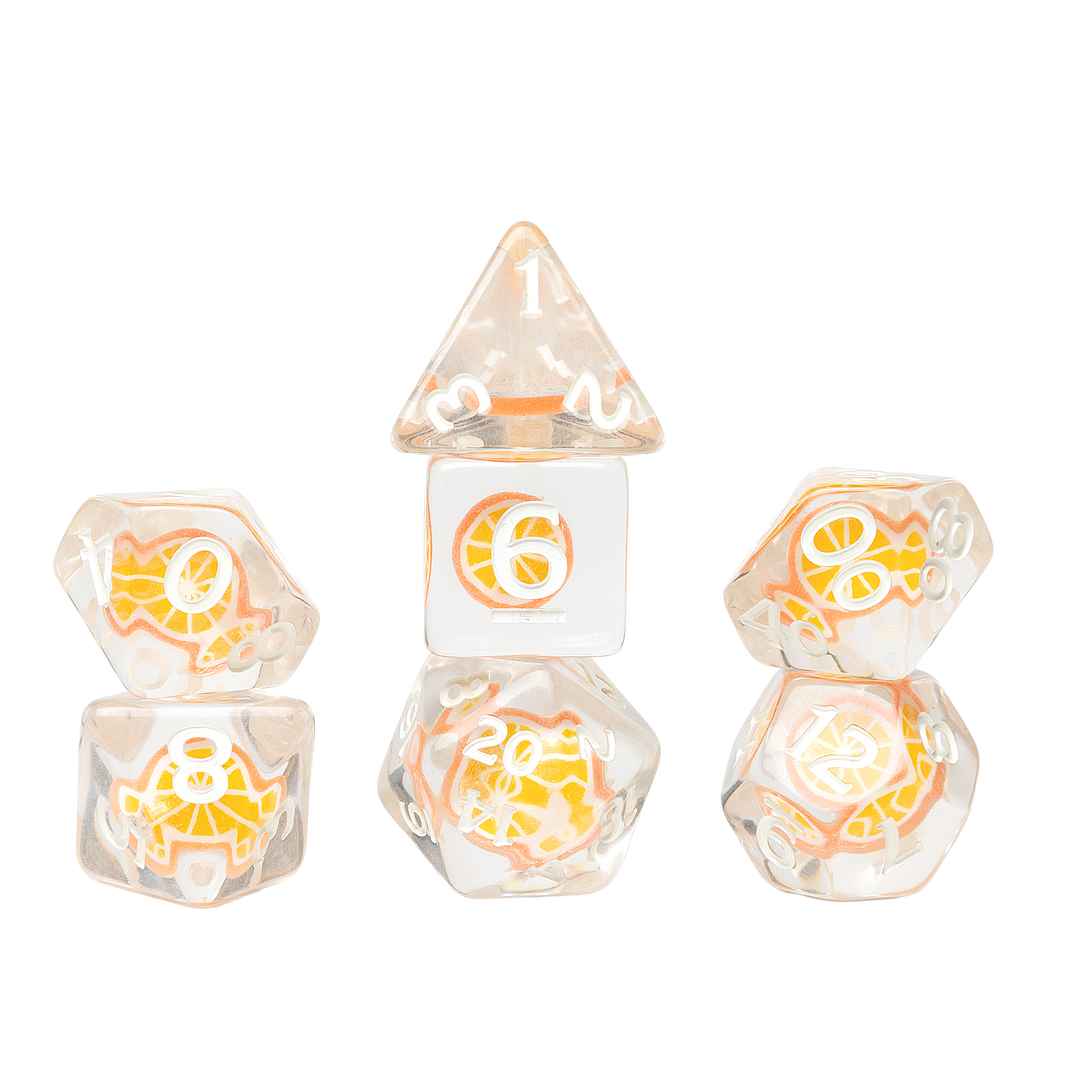 Fruit Slice Dice Set - Orange (Sirius Dice)