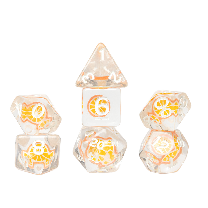 Fruit Slice Dice Set - Orange (Sirius Dice)