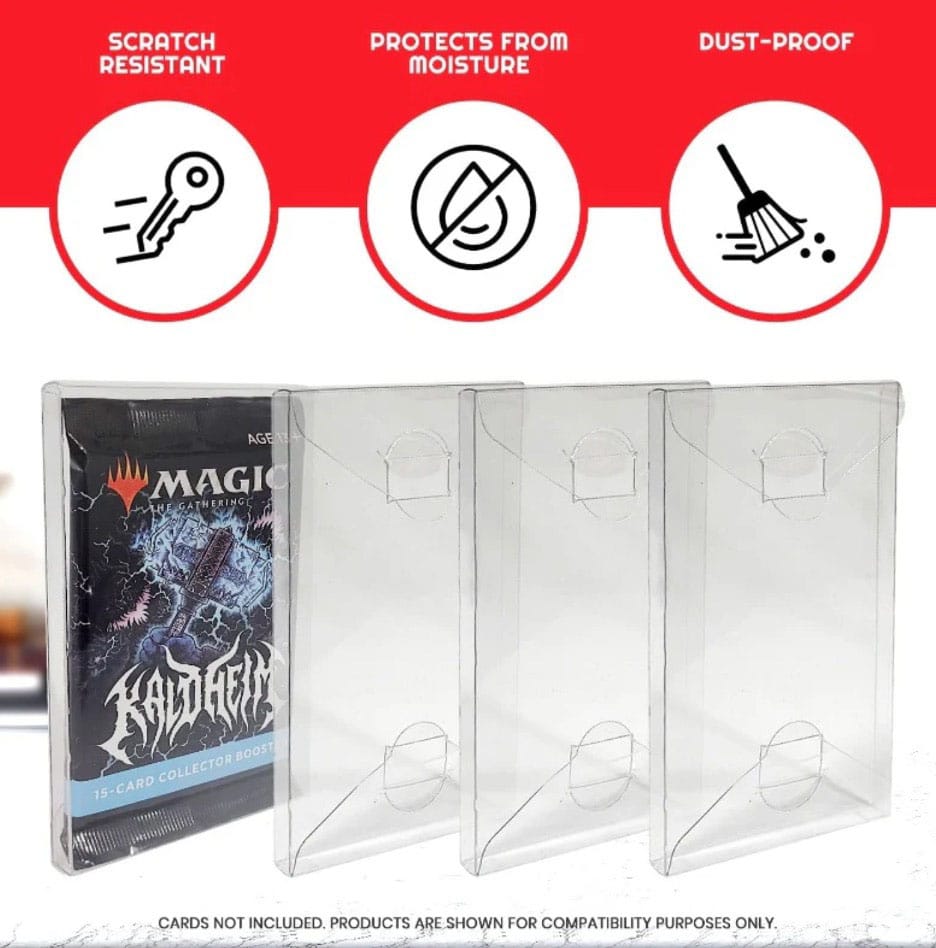 PET Protectors 10-Pack for Booster, Magic, Yu-Gi-Oh Cards