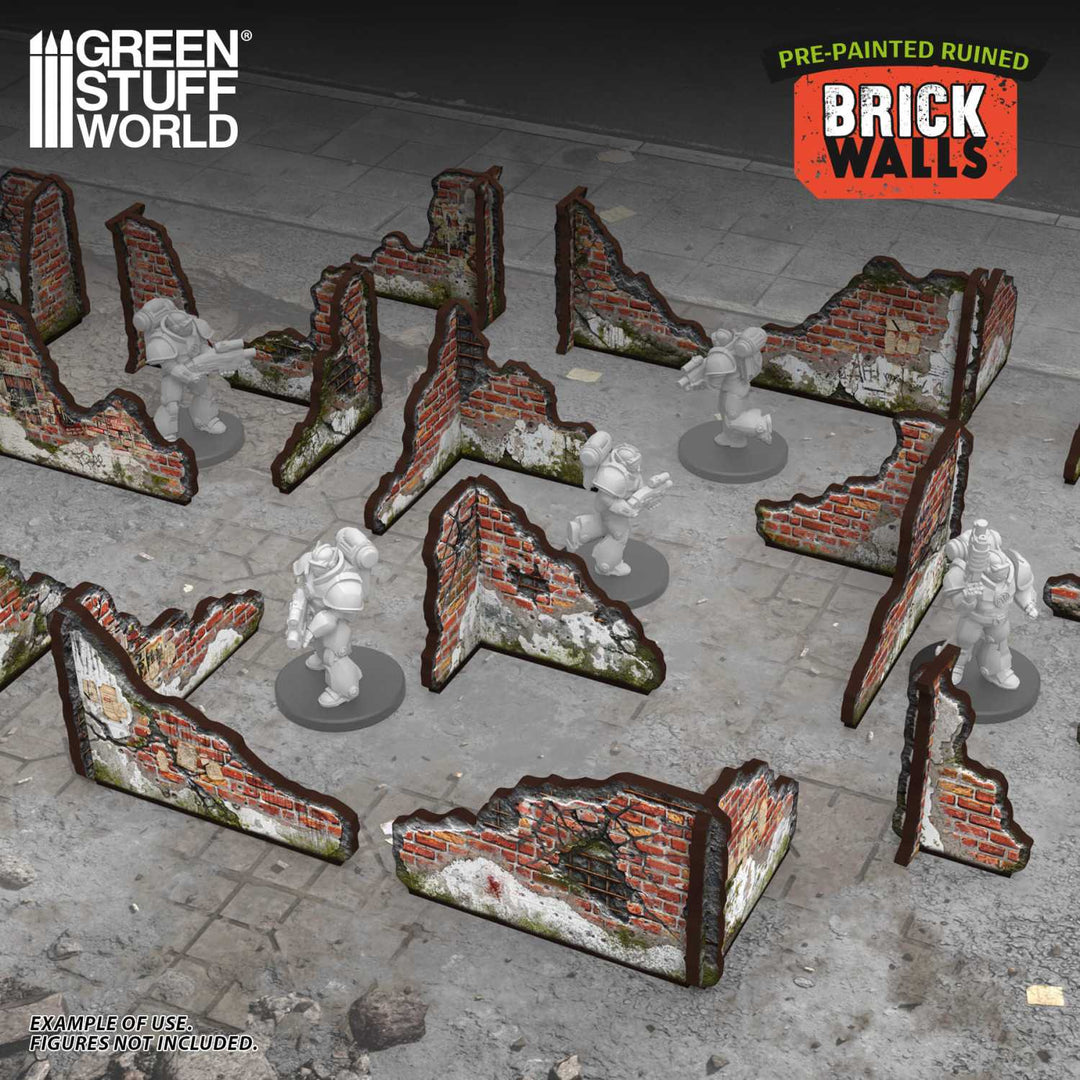 Pre-painted ruined brick walls (Green Stuff World)