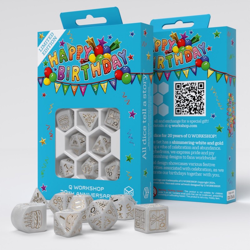 Q WORKSHOP 20 years: Happy Birthday Dice Set (Q-Workshop) (S20Y03)
