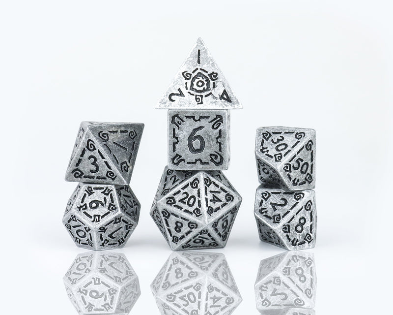 Sirius Dice: Illusory Metal Dice Set - Silver