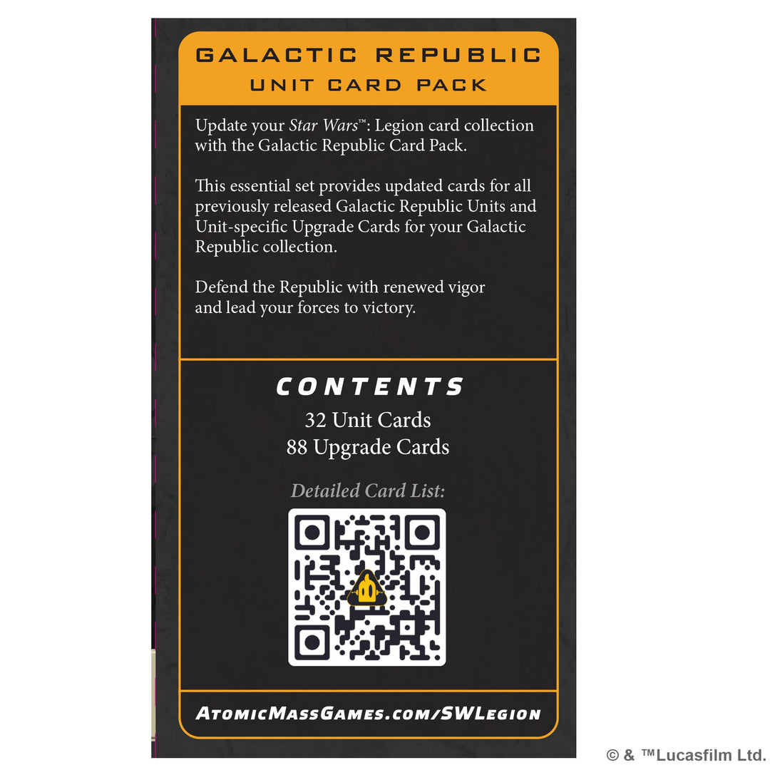 Star Wars: Legion - Galactic Republic Unit Card Pack