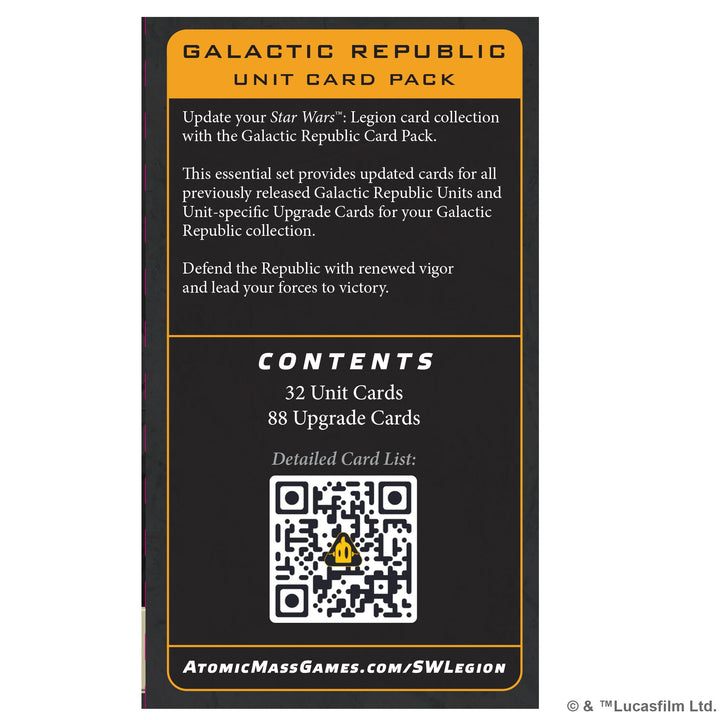Star Wars: Legion - Galactic Republic Unit Card Pack