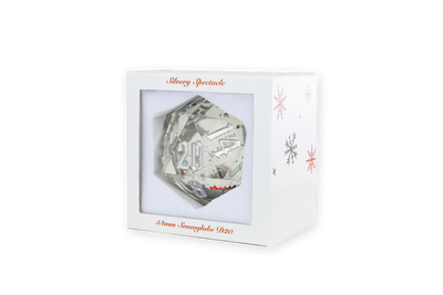 Christmas Silver Glitter with Red and Green Snowflakes SnowGlobe 54mm D20 (Sirius Dice)