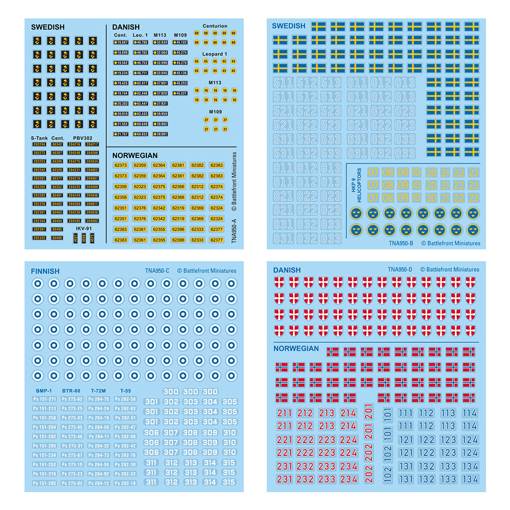 World War III: Team Yankee - Nordic Forces Decals (TNA950)