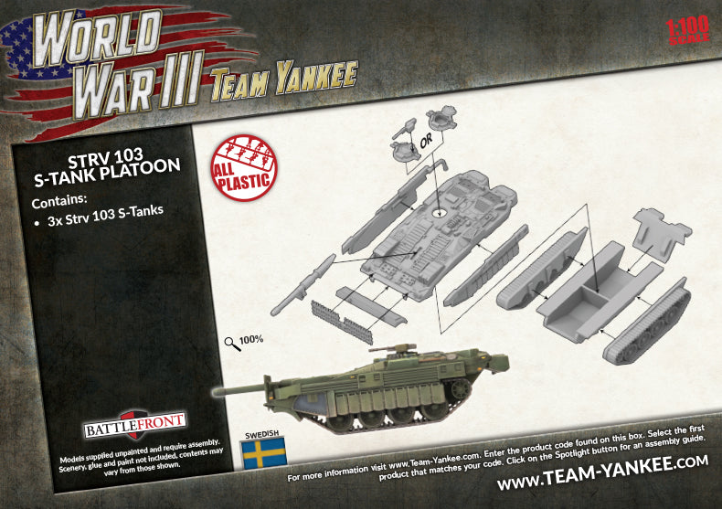 World War III: Team Yankee - Strv 103 S-tank Platoon (x3 Plastic) (TSWBX01)