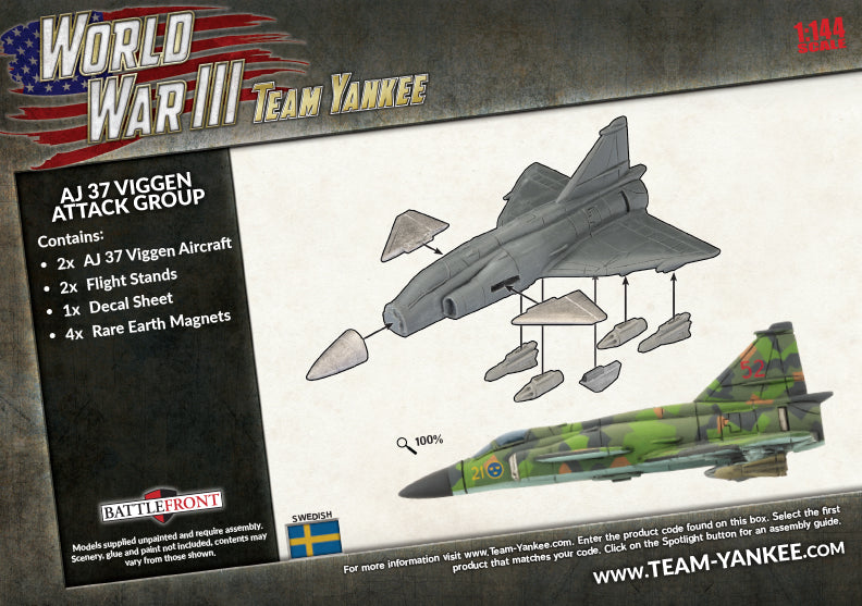 World War III: Team Yankee - AJ 37 Viggen Attack Group (x2) (TSWBX07)