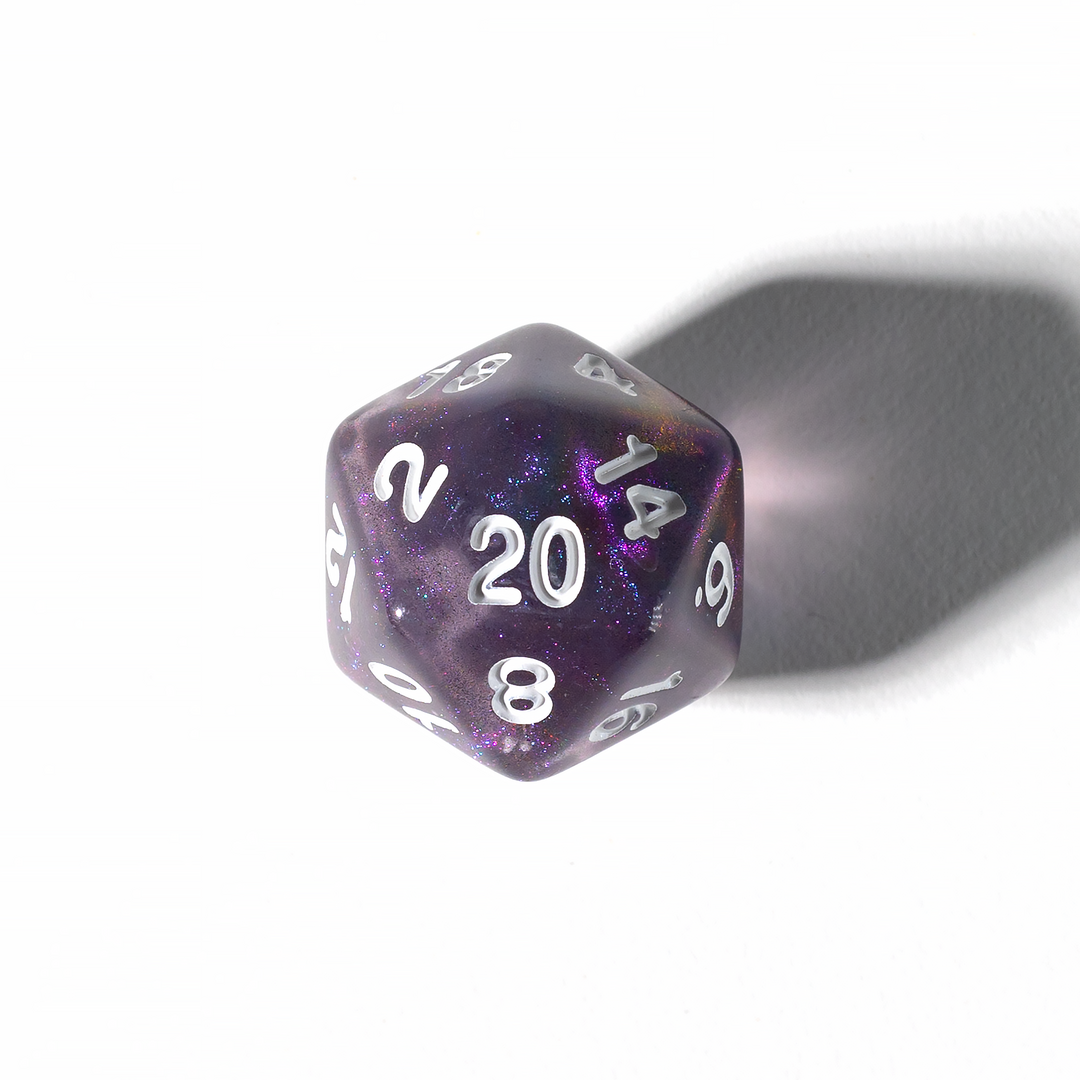 Unearthed Treasure Amethyst 7-Piece Polyhedral RPG Dice Set (Sirius Dice)