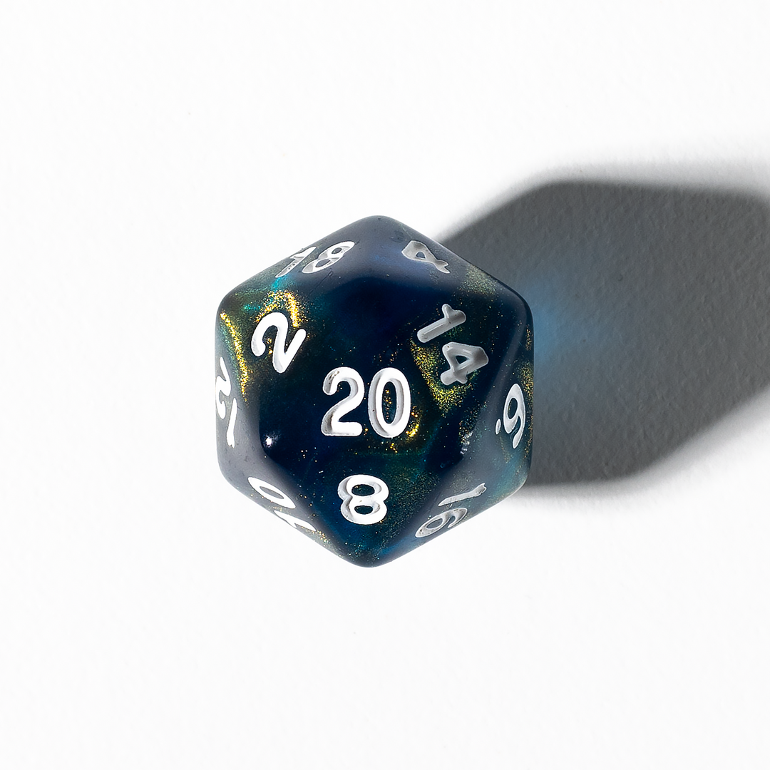 Unearthed Treasure Onyx 7-Piece Polyhedral RPG Dice Set (Sirius Dice)