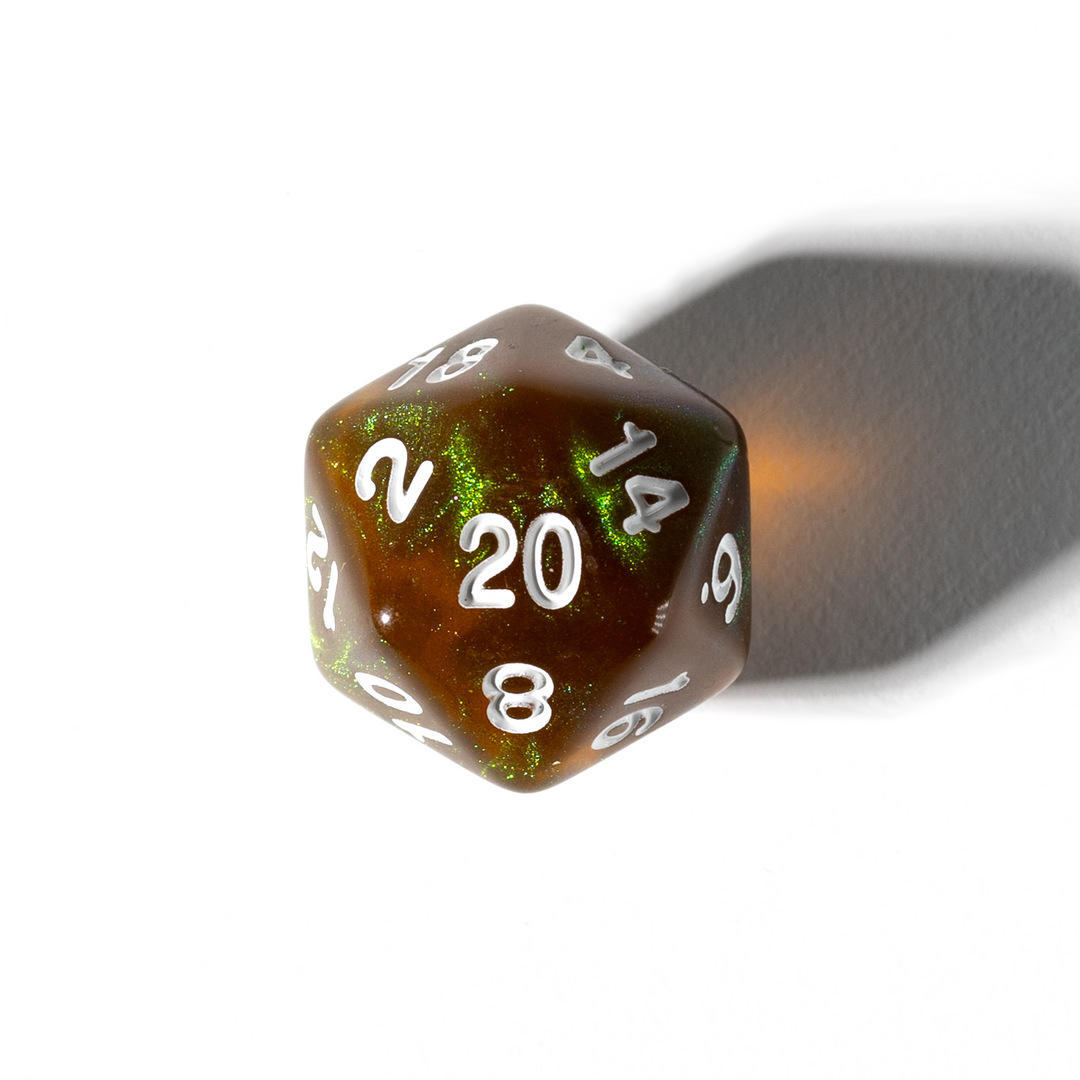 Unearthed Treasure Peridot 7-Piece Polyhedral RPG Dice Set (Sirius Dice)