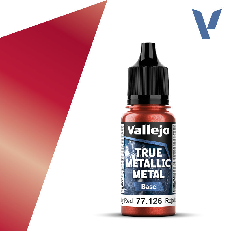 Vallejo True Metallic: Base - Ruby Red (77.126)