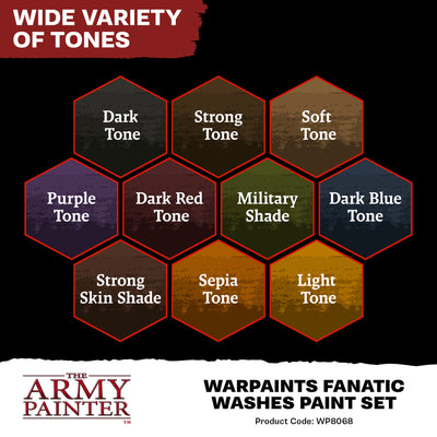 Warpaints Fanatic: Washes Paint Set (The Army Painter) (WP8068P)