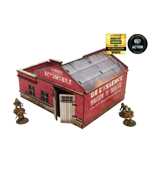 WW2 Normandy Garage w. Petrol Station (28mm) (Micro Art Studio)