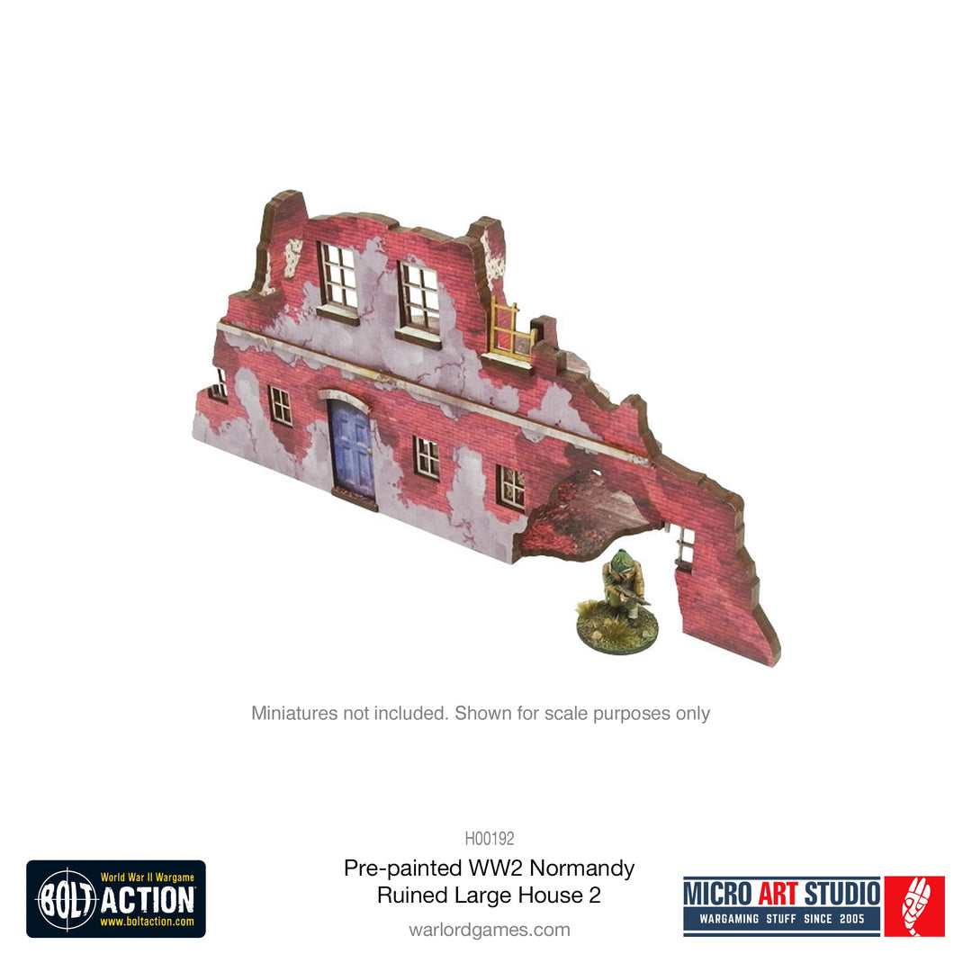 WW2 Normandy Ruined Large House 2 [28mm/1:56] (Micro Art Studio)