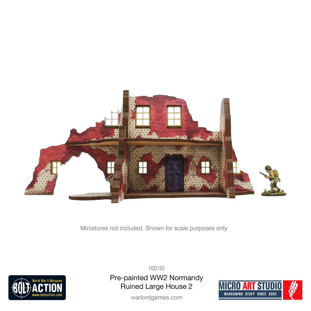 WW2 Normandy Ruined Large House 2 [28mm/1:56] (Micro Art Studio)