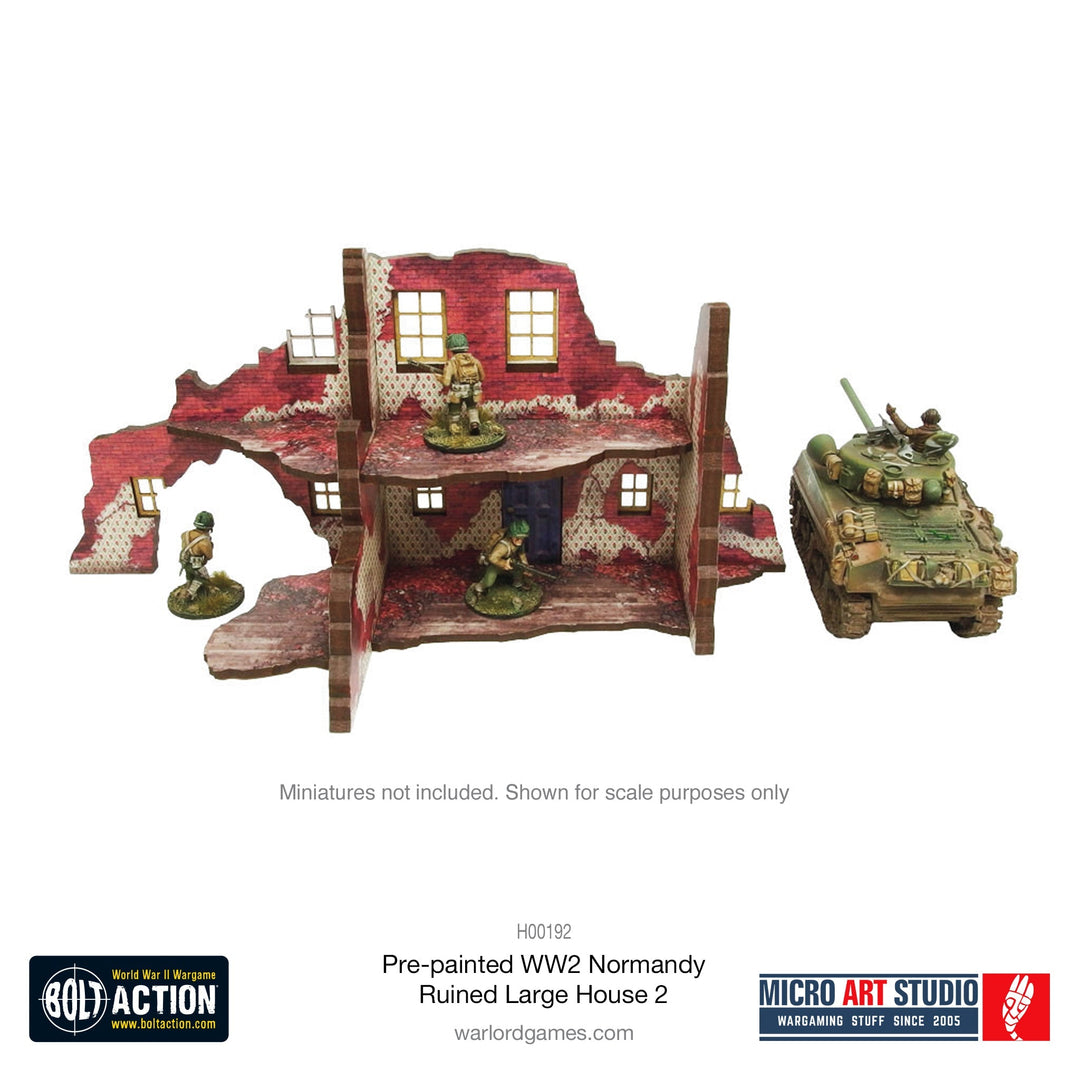 WW2 Normandy Ruined Large House 2 [28mm/1:56] (Micro Art Studio)