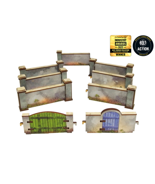 WW2 Normandy Wall w. Gate (high) (28mm) (Micro Art Studio)