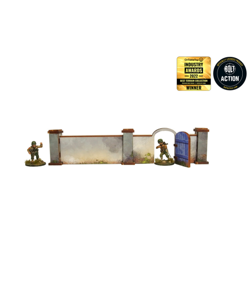 WW2 Normandy Wall w. Gate (high) (28mm) (Micro Art Studio)