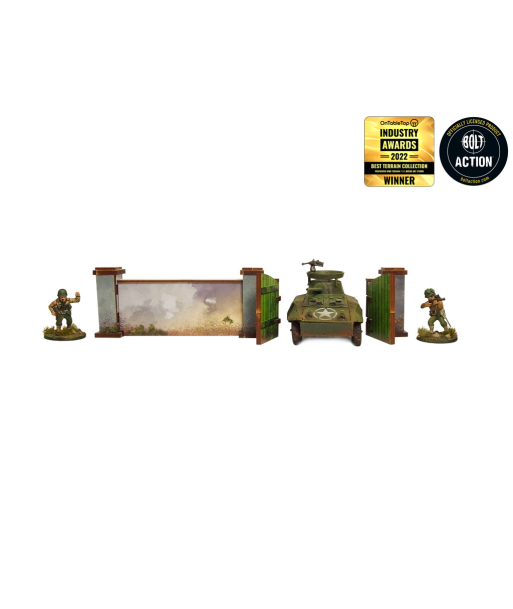 WW2 Normandy Wall w. Gate (high) (28mm) (Micro Art Studio)