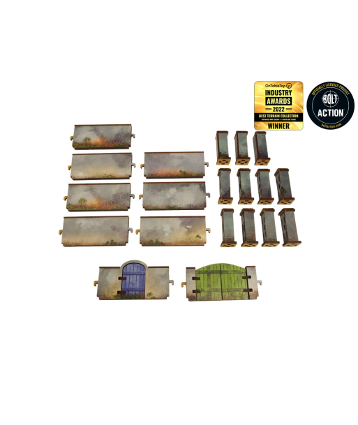 WW2 Normandy Wall w. Gate (high) (28mm) (Micro Art Studio)