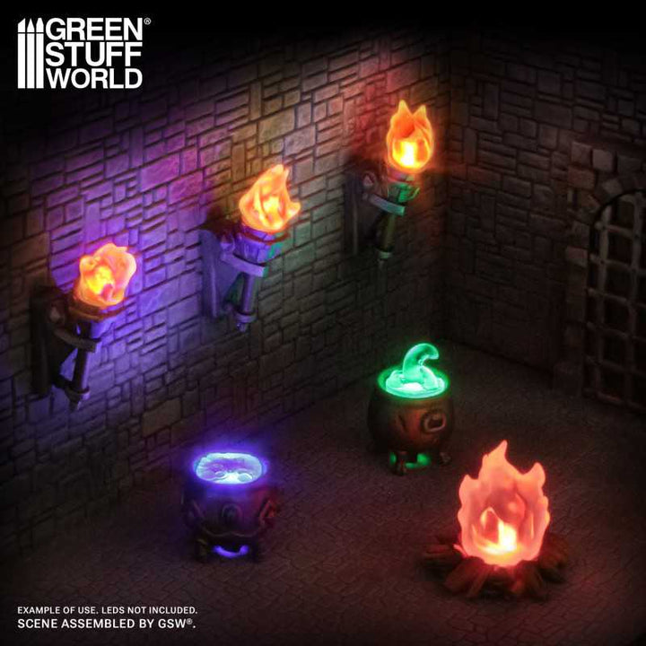 Wall Torches for 3mm LEDs 1:48-1-35 (Green Stuff World)