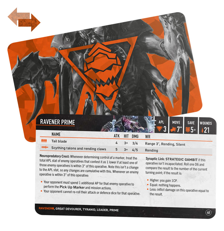 Warhammer 40,000: Kill Team - Raveners Datacards