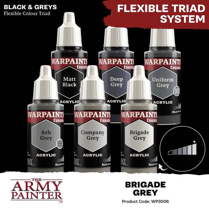 Warpaints Fanatic: Brigade Grey (The Army Painter) (WP3006P) (6)
