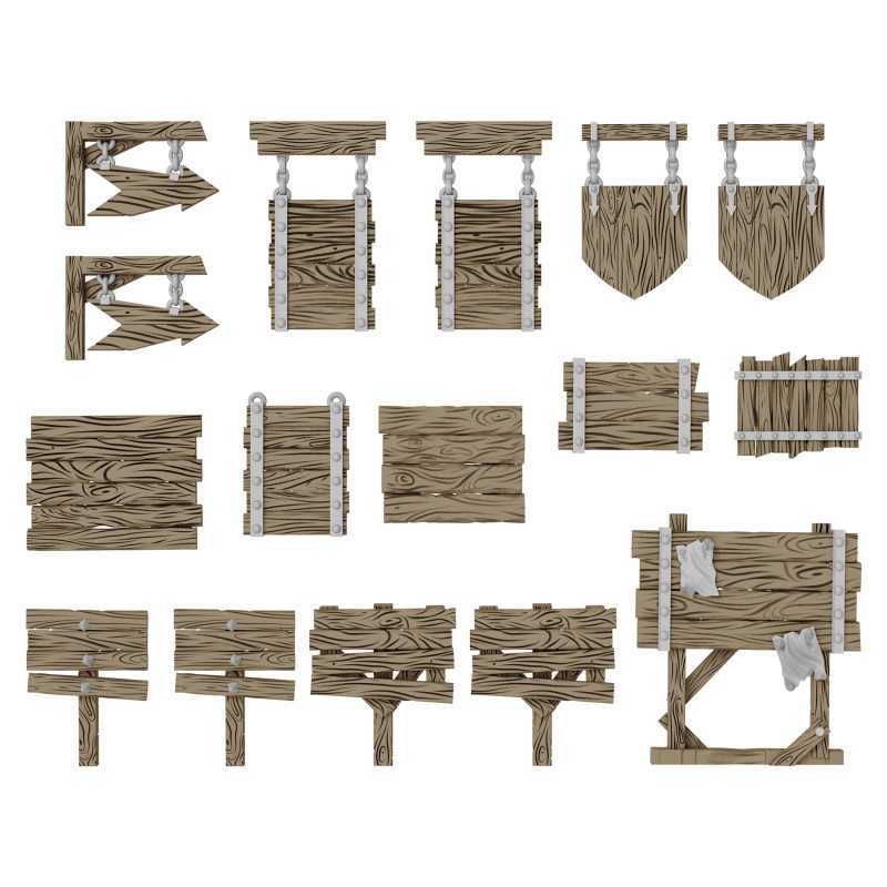 Wood Signs 1:48-1:35 (Green Stuff World)