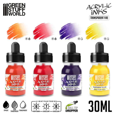 Acrylic Inks Set - Transparent Fire (x4) (Green Stuff World)