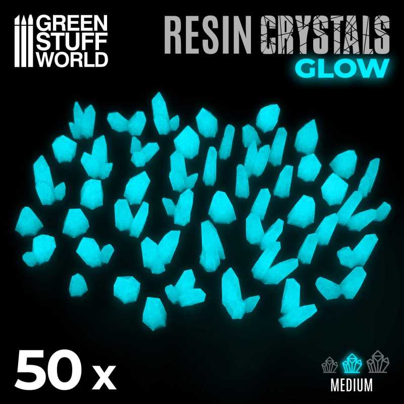 Aqua Turquoise Glow Resin Crystals - Medium (Green Stuff World)