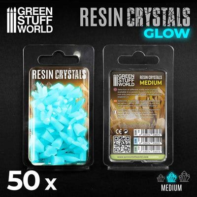 Aqua Turquoise Glow Resin Crystals - Medium (Green Stuff World)